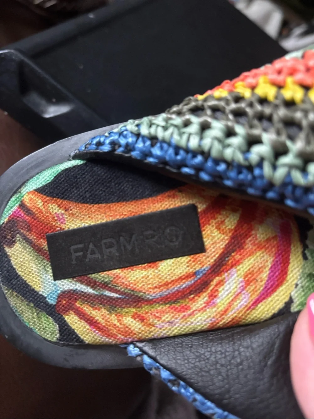 Farm Rio Colorful Crochet-Style Flip Flop Sandals - Picture 5 of 5